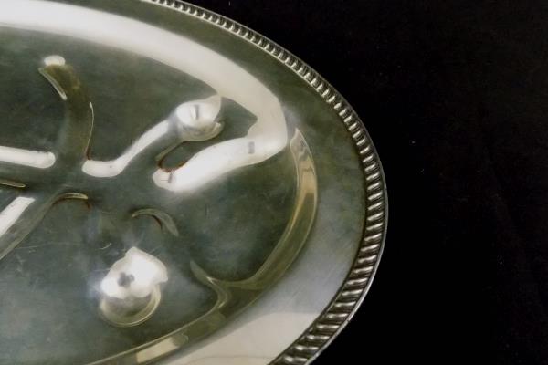 P.S.C.O. Silver Plate On Copper Fowl Tray Tree Design