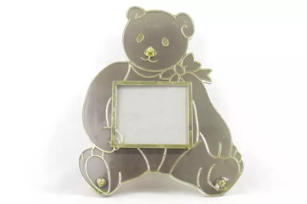 Vintage Sanyo Musical Bear Picture Frame Table Top Holds 2.5 x 2.5 in Photo