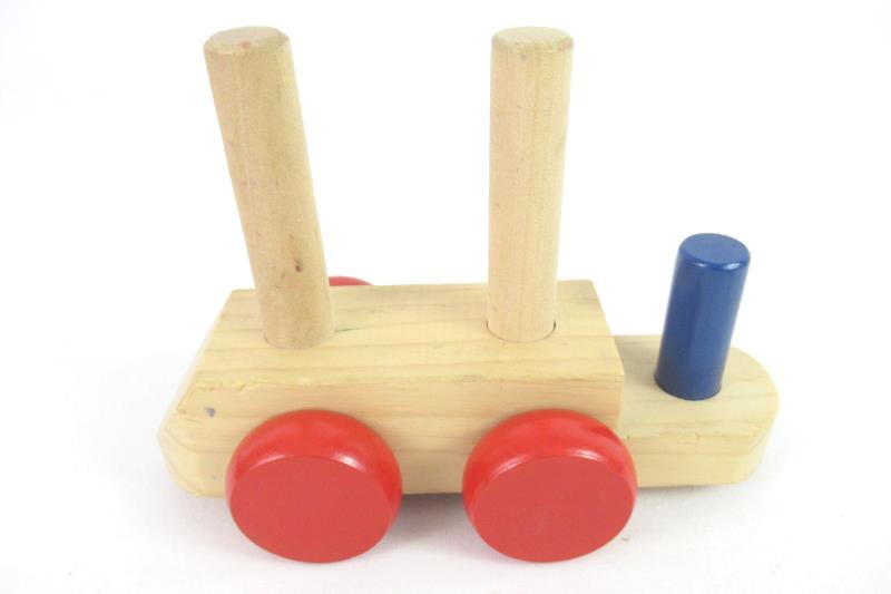 Lot Of 58 Red And Blue Wood Building Blocks Plus 1 Train Piece Melisa and Doug