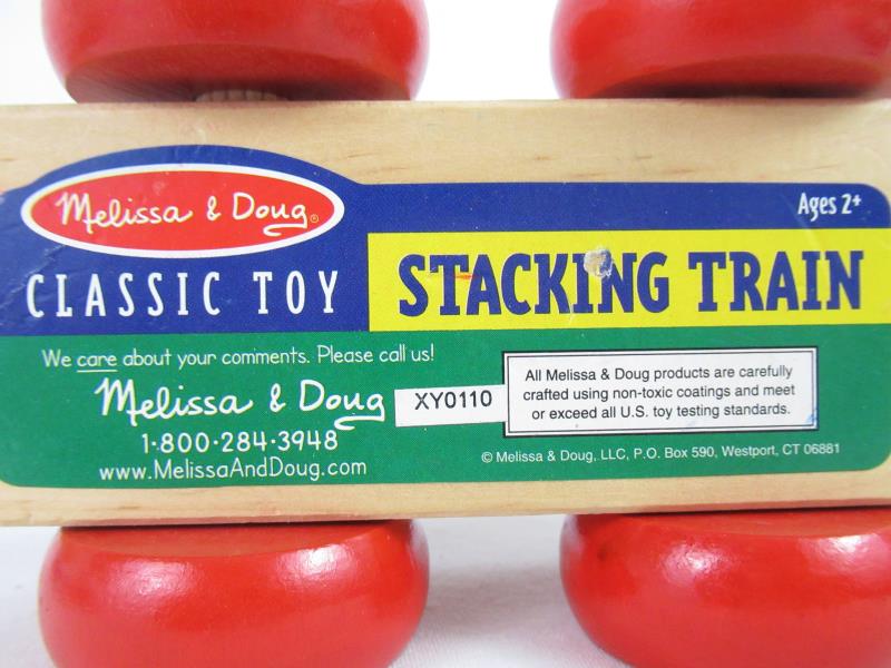 Lot Of 58 Red And Blue Wood Building Blocks Plus 1 Train Piece Melisa and Doug