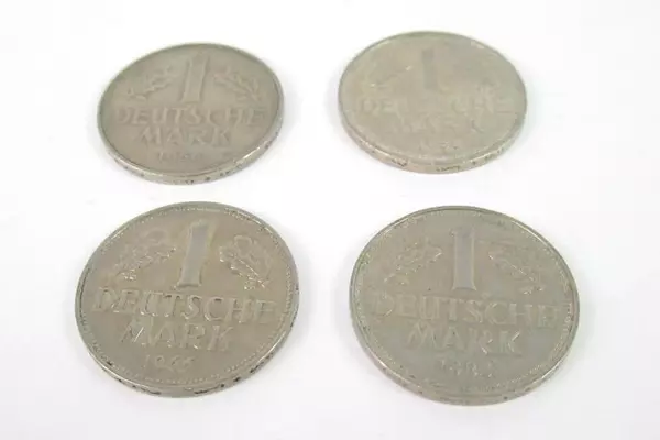 Lot of 4 German One Deutschemark Coins Federal Republic Germany 1956 1983 KM 110