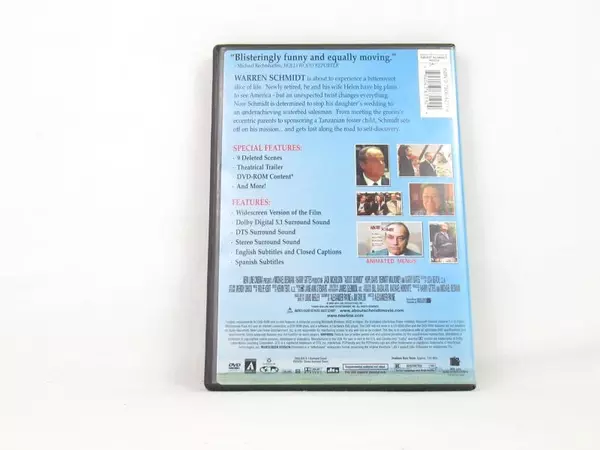 About Schmidt Jack Nicholson 2003 DVD New Line Home Entertainment