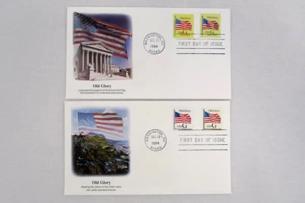 Lot of 8 FDC / FDI December 13, 1994 Official Mail United States