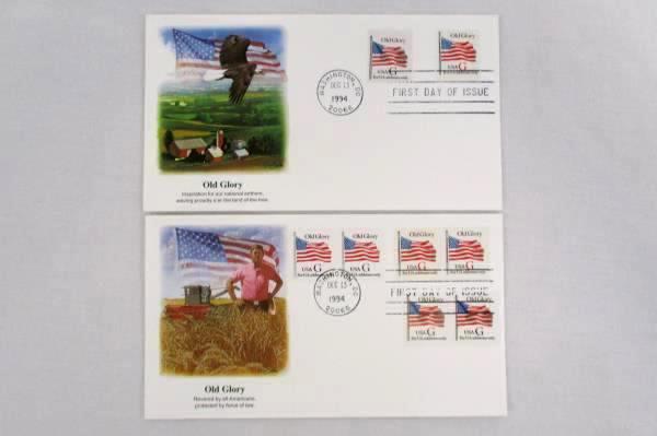Lot of 8 FDC / FDI December 13, 1994 Official Mail United States