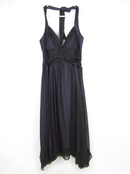 City Triangles Junior's Semi-Formal Dress Halter Neck Size Small Black Purple
