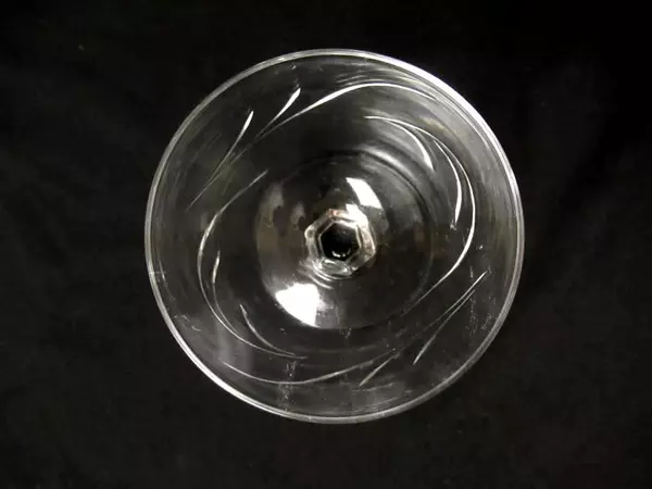 Set of 2 Tiffin Glasses Etched Small Cocktail Glasses Martini Wine Stem 3.5"