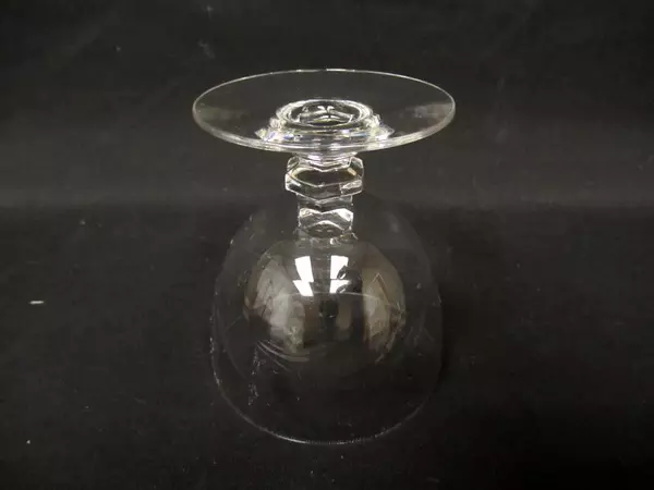 Set of 2 Tiffin Glasses Etched Small Cocktail Glasses Martini Wine Stem 3.5"