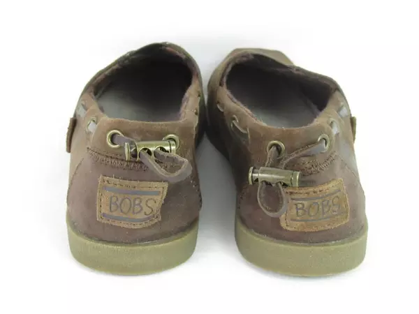 BOBS from Skechers Loafers Memory Foam Leather Insole Brown Flannel Sz W 8.5