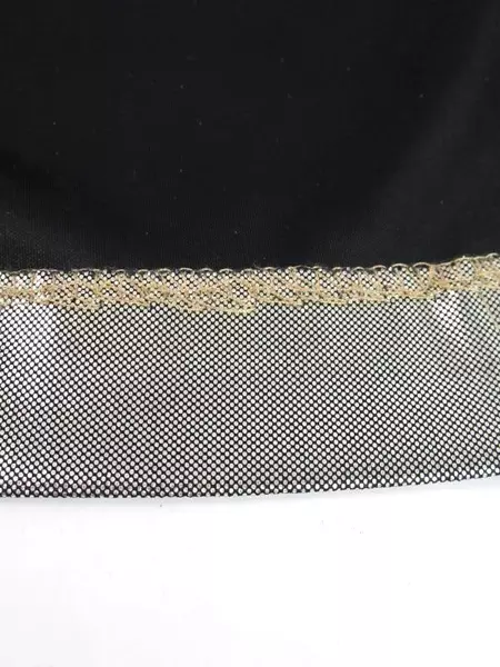 Vtg JOANNA Cardigan Jacket Gold Black Satin Open Front 3/4 Sleeve Women's XL