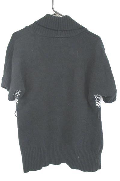 Women's Black & White ALYX Knit Short Sleeve Cardigan Sweater Shrug Wrap Size M