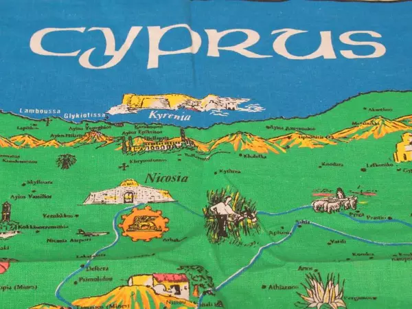 The Island Of Aphrodite Cyrus Dish Hand Towel Tea Towel Handmade Cotton