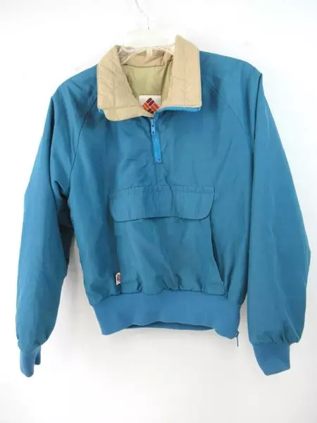 Vintage Columbia Wear Jacket Coat Pullover Dark Teal Tan Lined Women's Medium