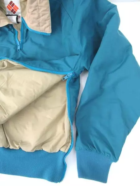 Vintage Columbia Wear Jacket Coat Pullover Dark Teal Tan Lined Women's Medium
