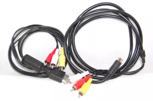 Lot of 2 RCA Video Converter Cables Cords Red Yellow White S-Video PlayStation