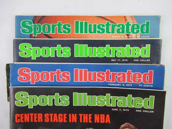 Lot of 4 Vintage Sports Illustrated 1976 Basketball College NBA Dr. J Bob McAdoo