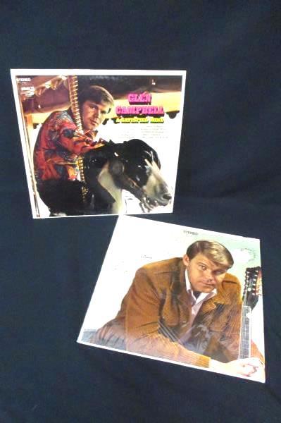 Lot of 2 Glen Campbell Vinyl LP Gentle On My Mind & A Satisfied Mind