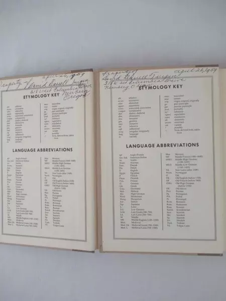 Thorndike Barnhart Comprehensive Desk Dictionary 2 Volume Set A-K & L-Z 1958