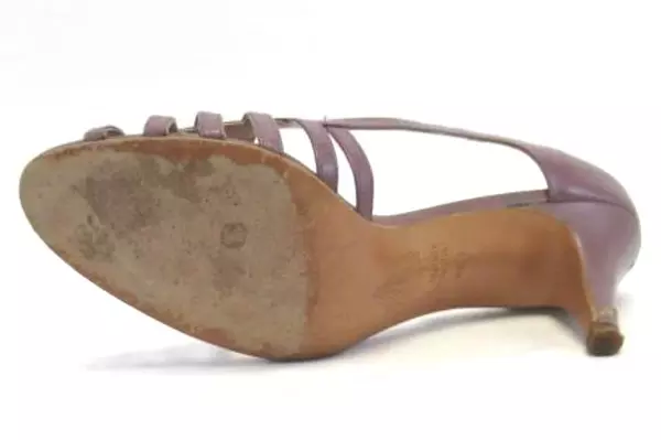Vintage Evan Picone Purple Heels Women's Size 8.5 M Leather Peep Toe