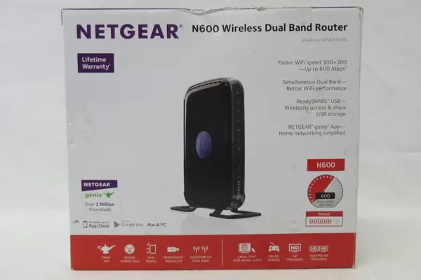 Netgear N600 Dual Band Wireless Ethernet Router Model WNDR3400