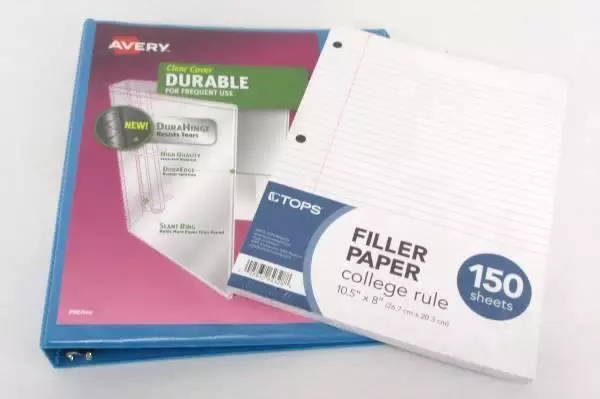 Back To School Supply Lot 1 Inch Avery Binder Index Cards Notebook Paper