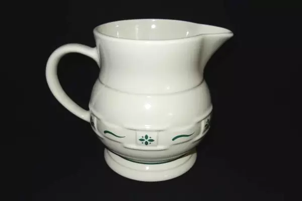 Longaberger 32 oz. Pitcher Woven Traditions Heritage Green White