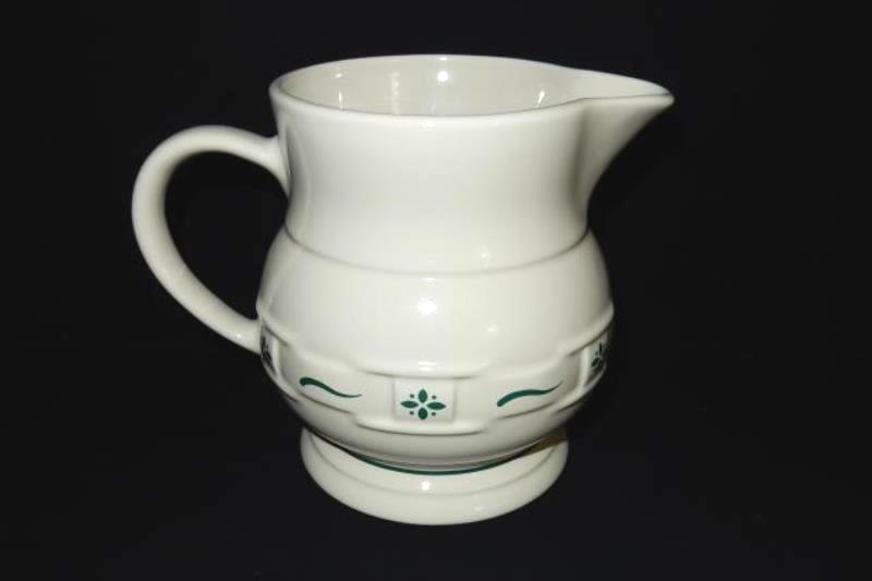 Longaberger 32 oz. Pitcher Woven Traditions Heritage Green White
