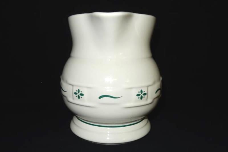 Longaberger 32 oz. Pitcher Woven Traditions Heritage Green White