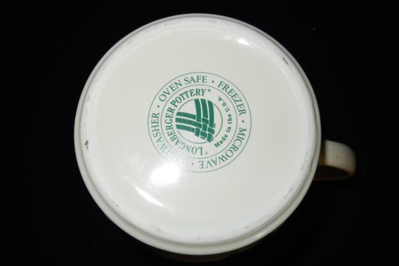 Longaberger 32 oz. Pitcher Woven Traditions Heritage Green White