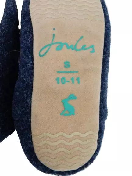 Joules Toddler Boy's Fuzzy Lined Slippers Size Small 10-11 Blue Tiger Soft