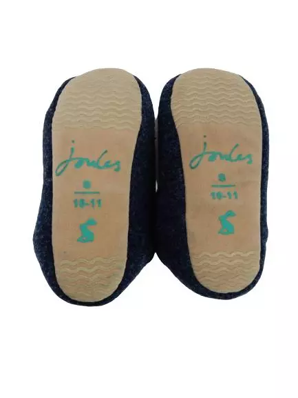 Joules Toddler Boy's Fuzzy Lined Slippers Size Small 10-11 Blue Tiger Soft