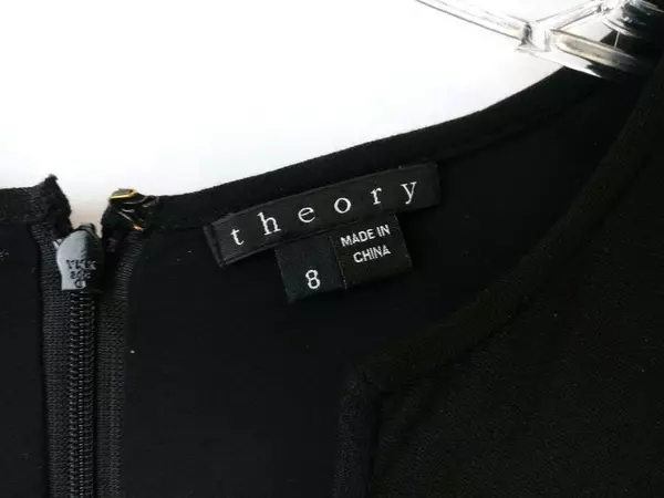 Theory Nev Sheath Dress Sleeveless Stretch Knit Black Slit Neck Career Size 8