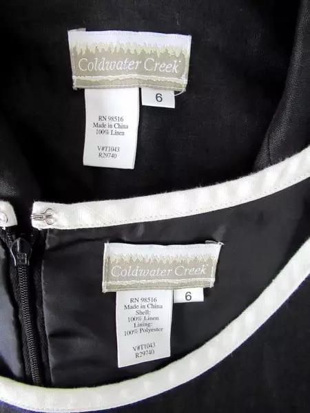 Coldwater Creek Dress Jacket Set Linen Sleeveless Black White Women's Size 6