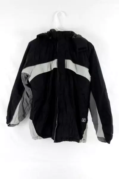 Old Navy Fleece Lined Hooded Jacket Kids' Size 16 Black Gray