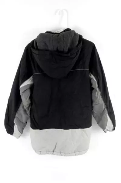 Old Navy Fleece Lined Hooded Jacket Kids' Size 16 Black Gray