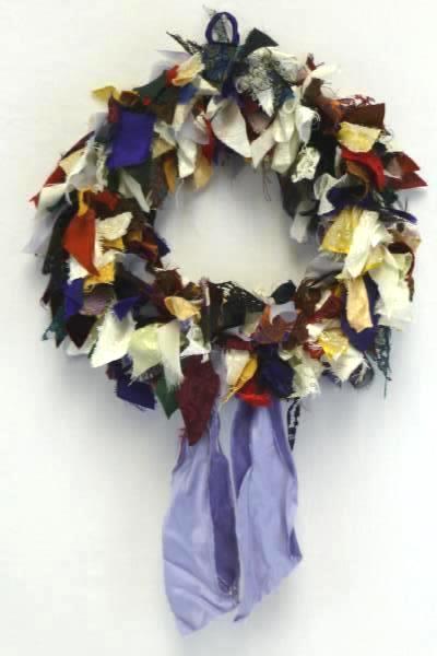 Handmade Rag Scrap Wreath Displayed in NY Lower East Side Tenement Museum