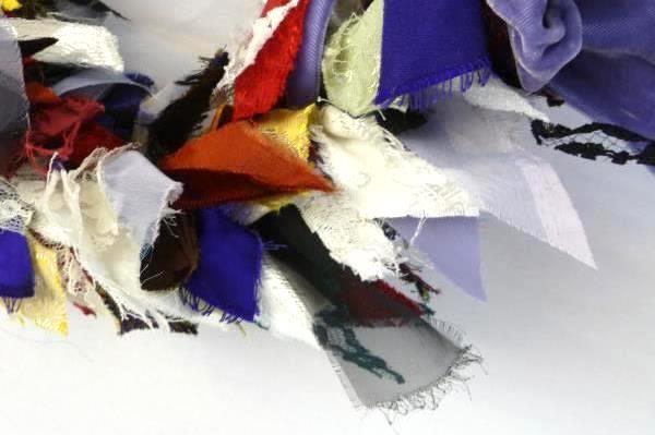 Handmade Rag Scrap Wreath Displayed in NY Lower East Side Tenement Museum