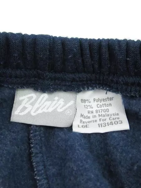 Vintage Blair Women's Cinched Hem Sweatpants Fleece Lined Size Large Navy Blue