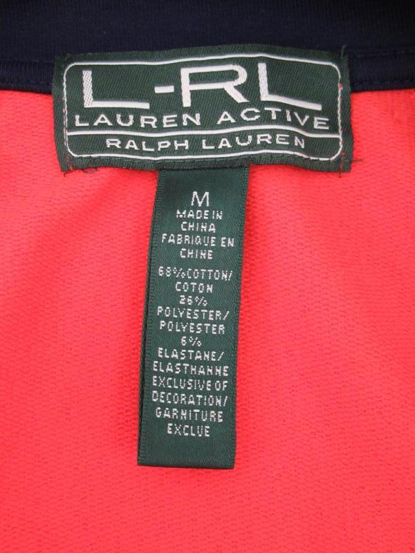 Ralph Lauren L-RL Active Jacket Coat Orange Navy Blue Pockets Women's Size M