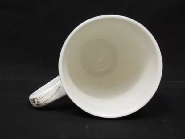 Crabtree & Evelyn Bone China Cup Mug Gold Toned White Angels Stars Snow 2004