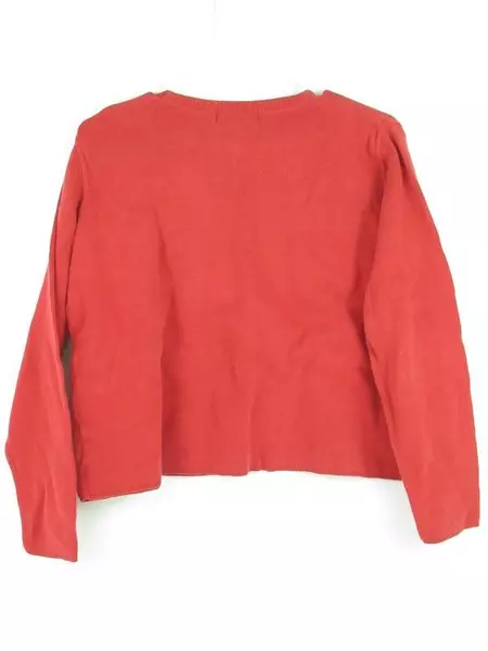 Vintage Eddie Bauer Knit Sweater Red 100% Cotton Size Small Petite