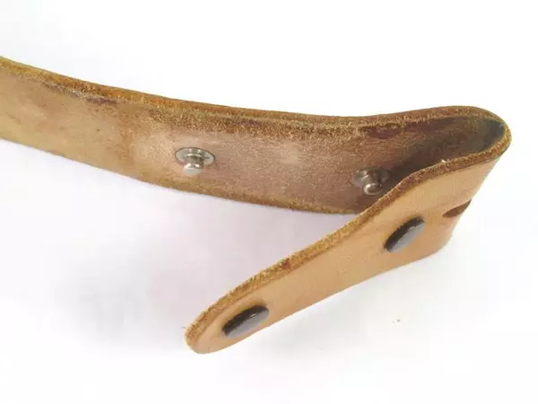 Vintage Embossed Leather Belt Initialed H.W.L Light Brown Southwestern Pattern
