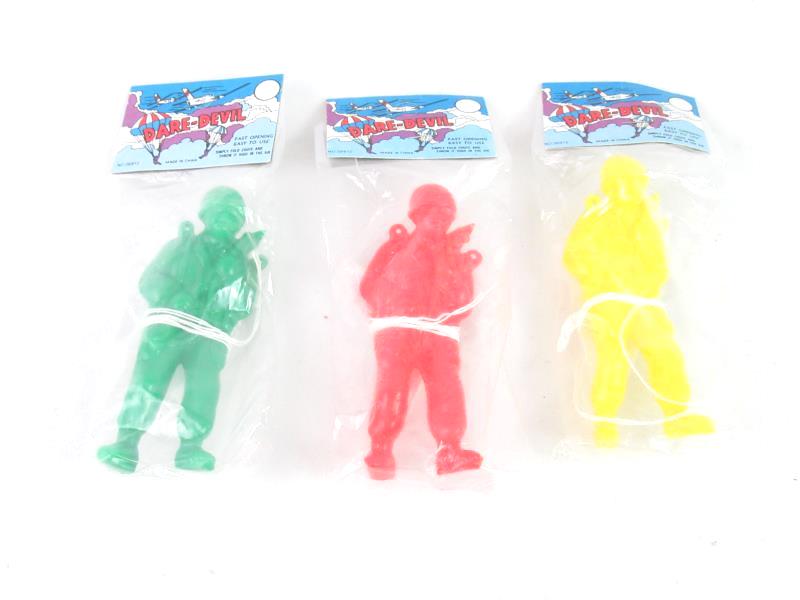 Lot of 3 Vintage 1990's Dare-Devil Parachute Army Solider Toy Jumper Sealed Toy