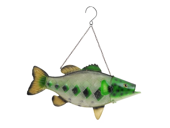 Hanging Green And Gold Metal Mesh Fish Wall Art Piece