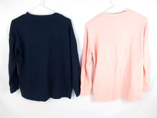 Lot of 2 Secret Treasures Pink Blue Sleepwear Tops Women's Size XS Long Sleeve