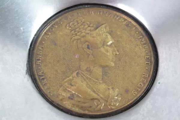 Queen Maria Anna Augusta Ferdinandi Coronation Coin Medal Steel Trinket Tray