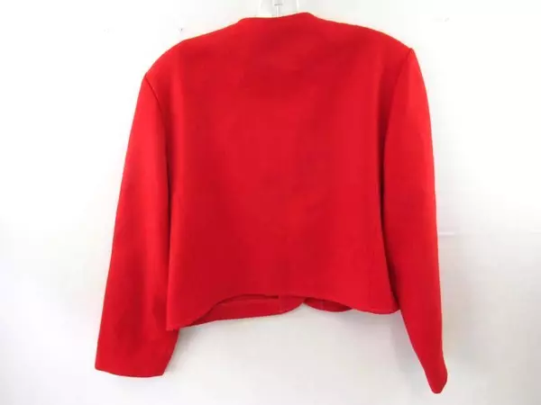 Vintage Pendleton Jacket Coat Virgin Wool Red Silver Buttons Women's Size 14