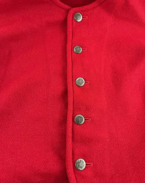 Vintage Pendleton Jacket Coat Virgin Wool Red Silver Buttons Women's Size 14