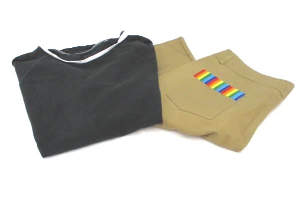 Women's Outfit On The Byas Black T-Shirt Hi Panda Shorts Rainbow Pocket Size L