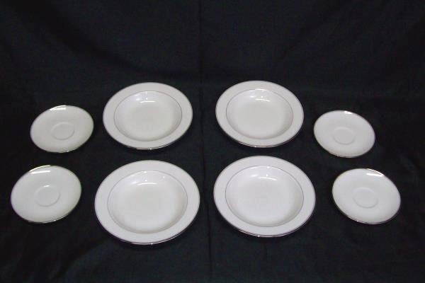 Lot of 2 Vintage Mikasa Tea Saucers Bone China Gothic Platinum White Silver NWT