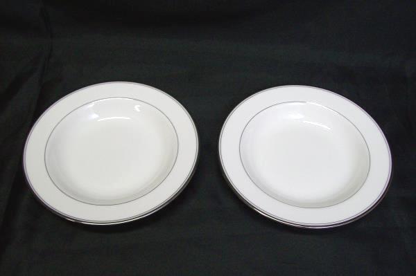 Lot of 2 Vintage Mikasa Tea Saucers Bone China Gothic Platinum White Silver NWT